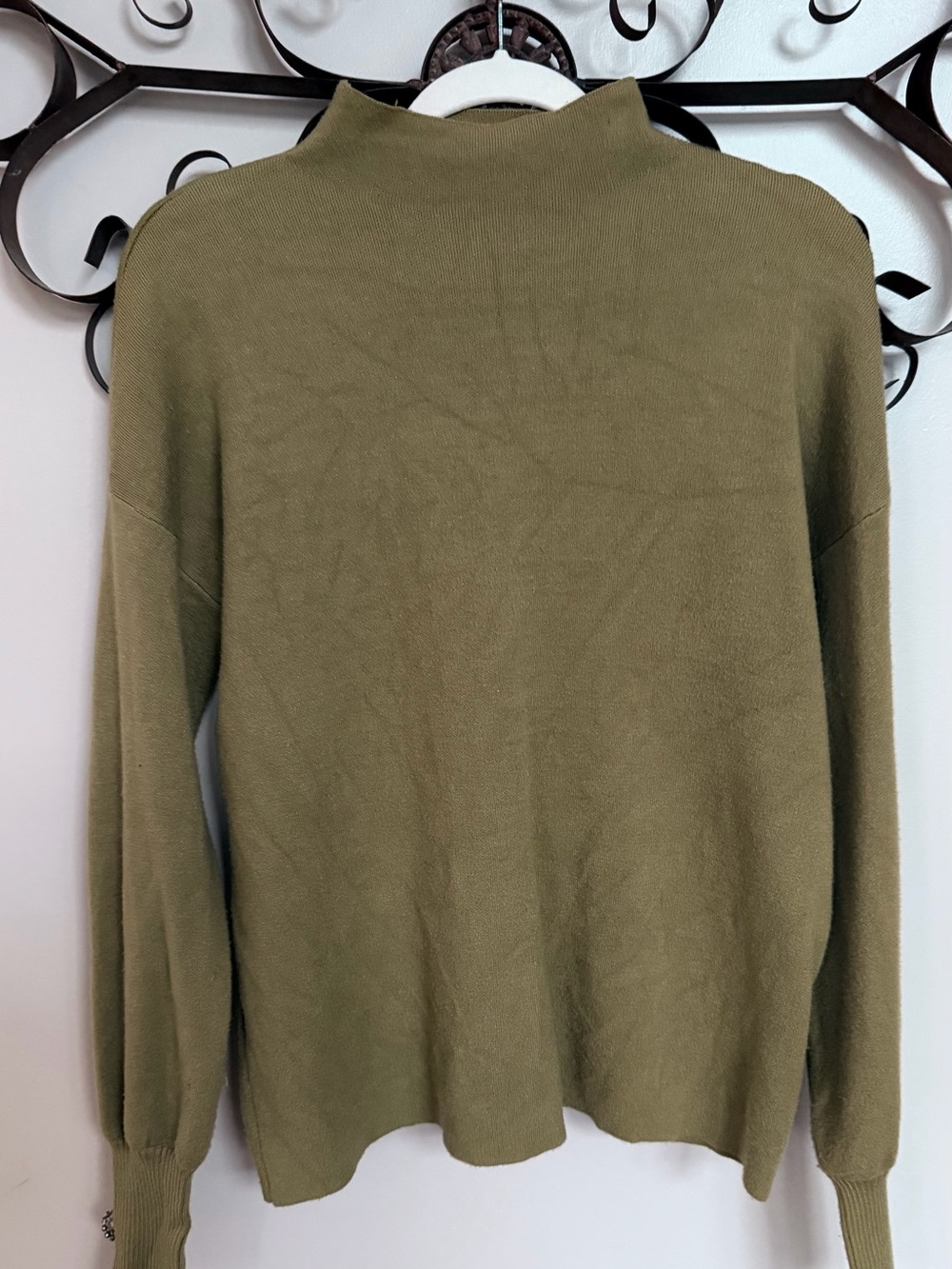 Tahari Olive Cowl-Neck Lightweight Sweater
